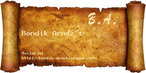 Bendik Arnót névjegykártya